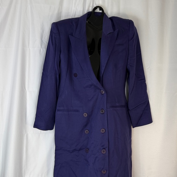 Double-Breasted Purple Blazer Dress - Picture 4 of 12